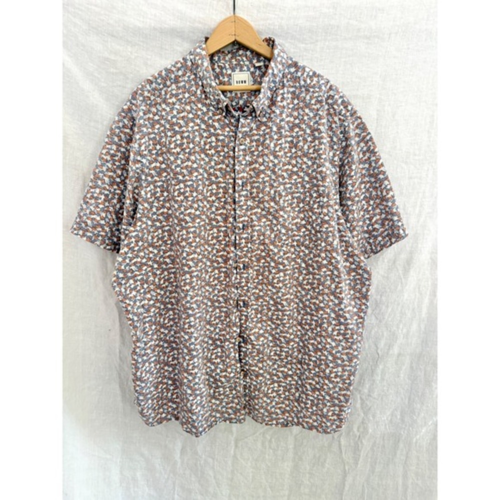 ROWM Inside Out Cotton‎ Shirt  Abstract Print Short Sleeve 3XT Tall